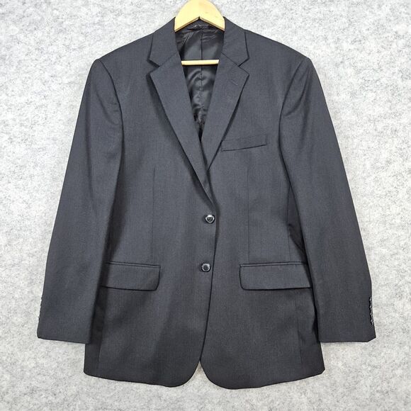 Jos. A. Bank Tailored Fit Blazer Black Size 42R 100% Wool Traveler's Collection - Picture 1 of 16